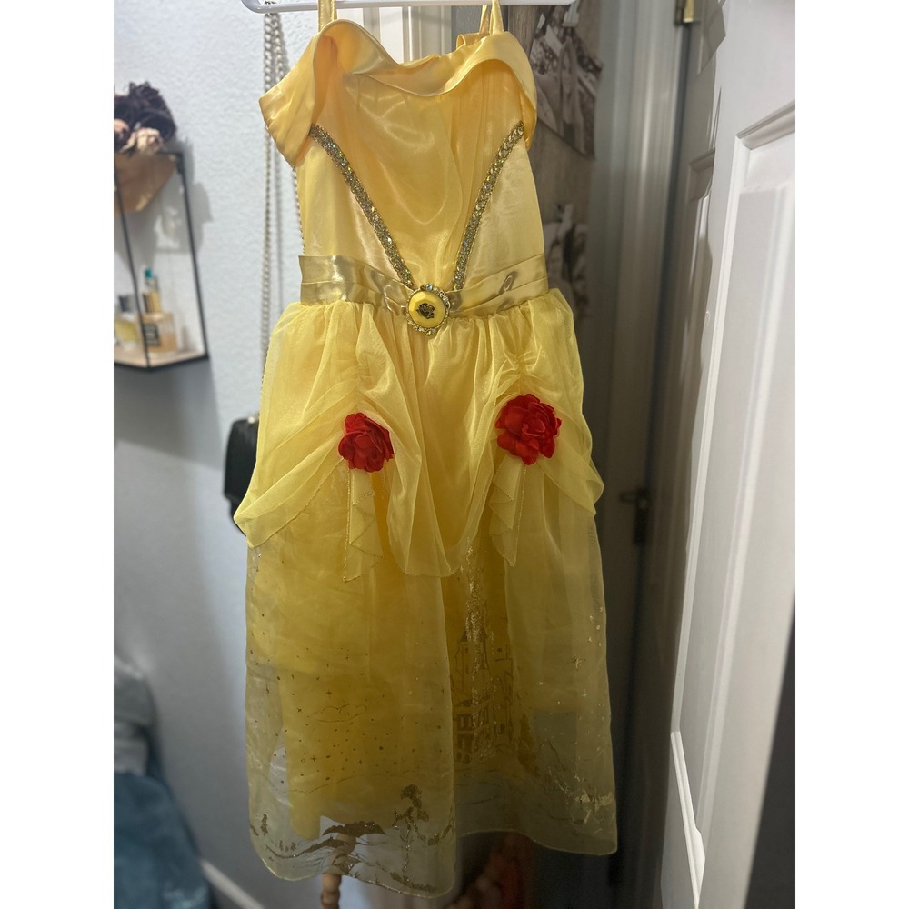 Disney Collection Belle Costume Dress Girls 5/6 Yellow Beauty and the Beast